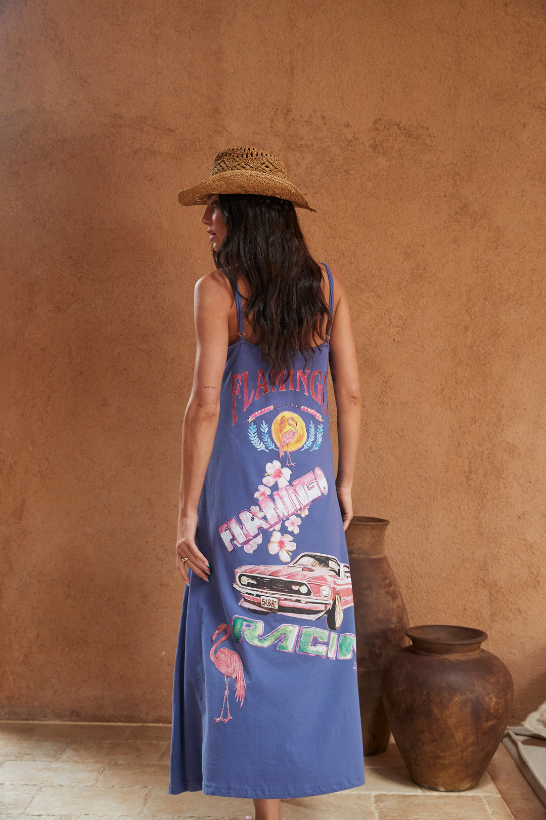 FLAMINGO RACING MAXI DRESS - PURPLE