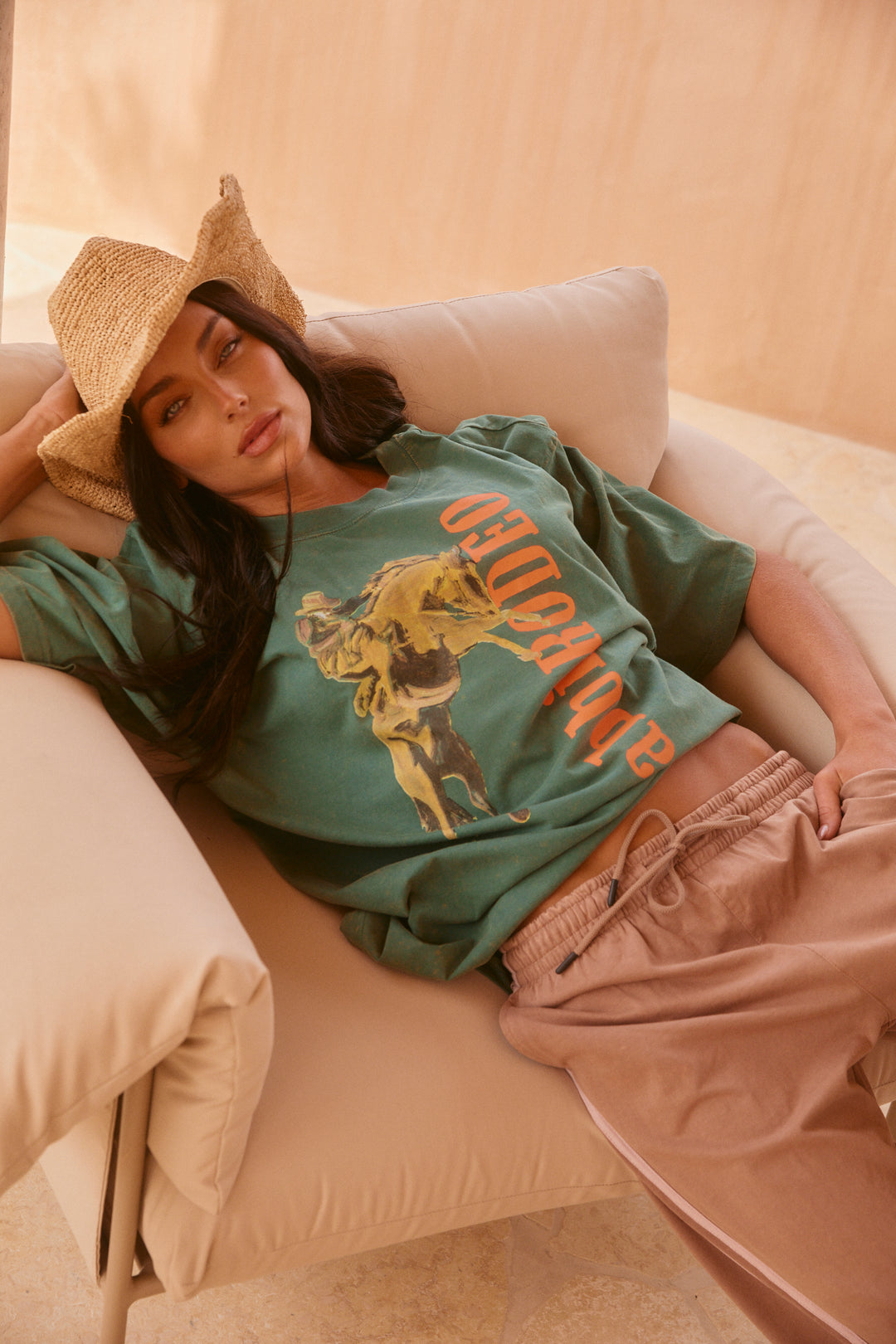 THE VERY OVERSIZED RODEO TEE  - GREEN