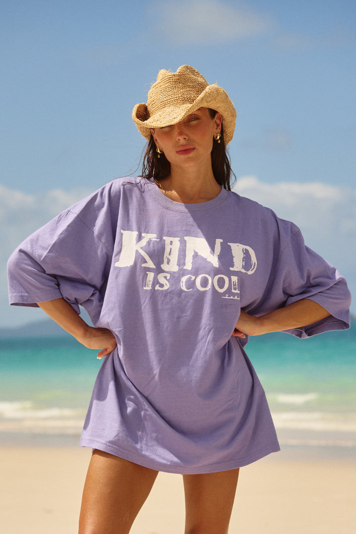 THE VERY OVERSIZED KIND IS COOL TEE  - PURPLE